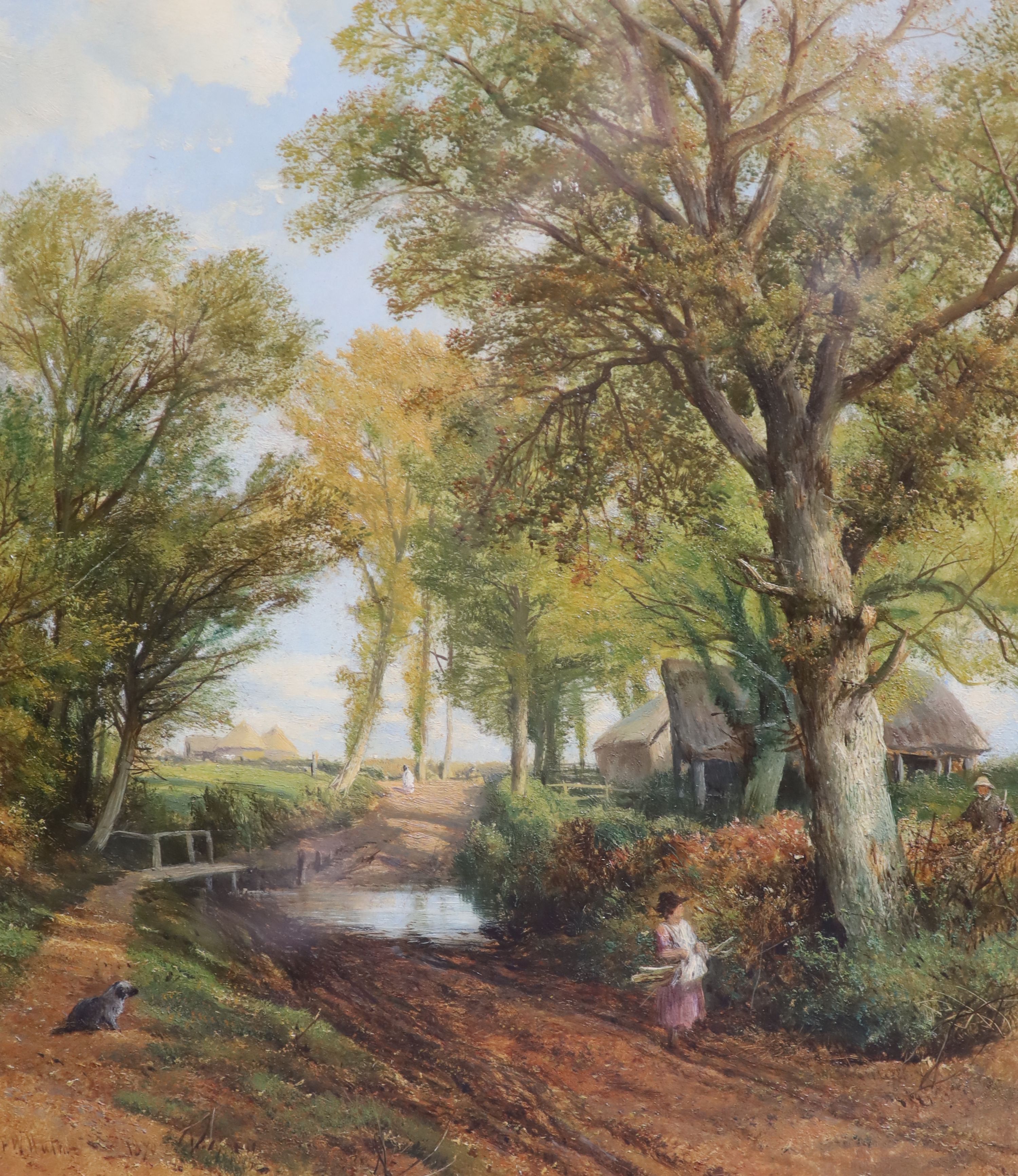 Frederick W Hulme, A Shady Glade & The Road to the Farm, Oil on board, 35 x 30 cm.